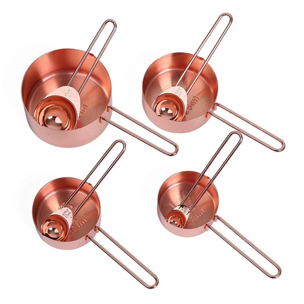 8PCS Stainless Steel Measuring Cup Kitchen Measuring Spoon For Baking Tea Coffee Kichen Accessories Measuring Tool