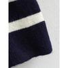 Autumn Winter Fashion Striped Zippered Lapel Long Sleeve Loose Casual Knitted Sweater for Women
