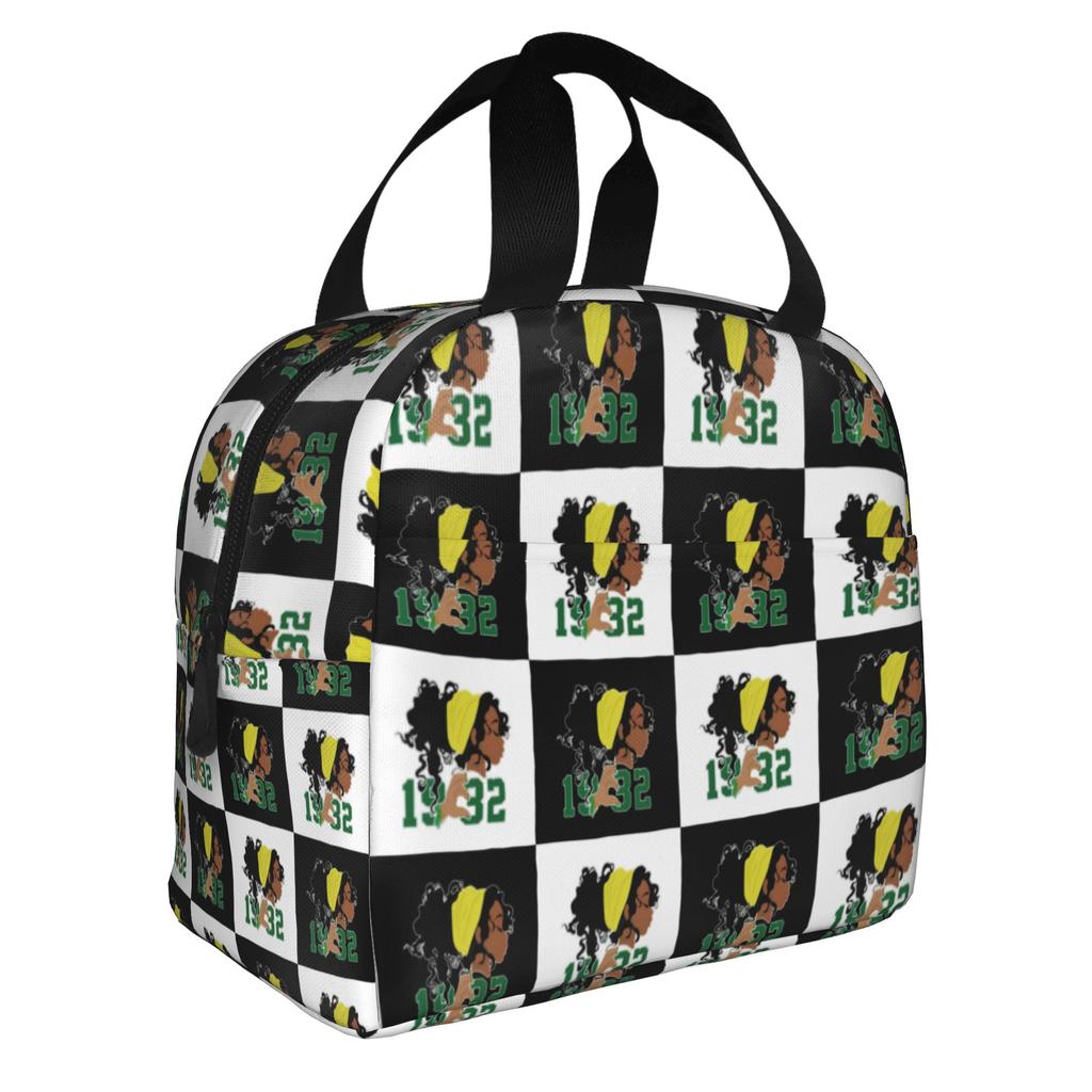 CHI ETA PHI Sorority Nurse 1932 Insulated Lunch Bags for Green and Yellow Resuable Cooler Thermal Bento Box Work School Travel