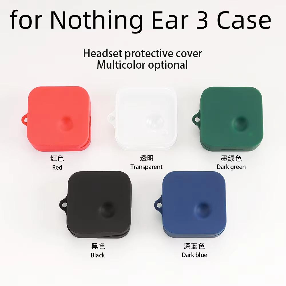 2025 New For Nothing Ear 3 Accessories Protector with Carabiner Wireless Earbuds Silicone Transparent Cover For Nothing Ear 3