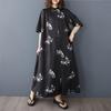 Short Sleeve Plus Size Vintage Floral New In Dresses for Women Casual Loose Long Summer Shirt Dress