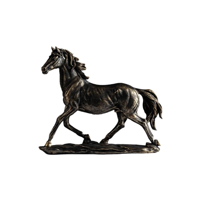 Resin Horse Statue Sculptures Decorative Animal Figurines Tabletop Ornament Symbols Wealth Career Home Decorations