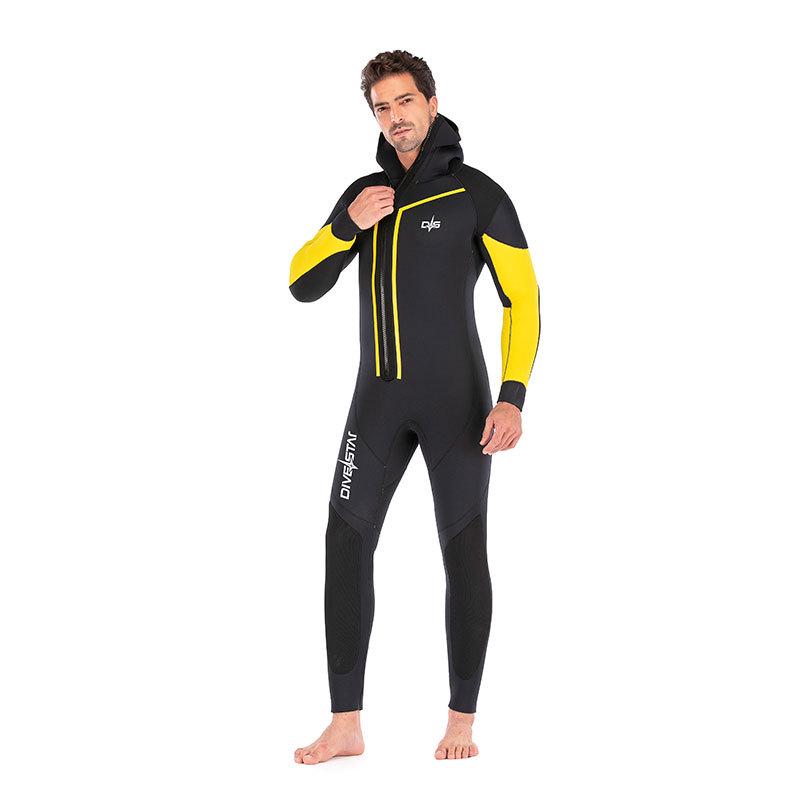 Substar Unisex 7mm Hooded Fleece-Lined Wetsuit for Cold Water Surfing and Diving