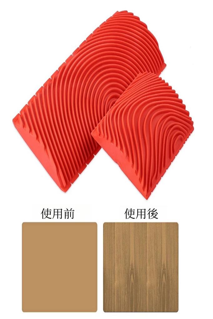 YFFSFDC Paint Wood Grain Paint Set of 2 Pattern Painting Rubber Wood Grain Tool Set Rollers, Tools, Pads,