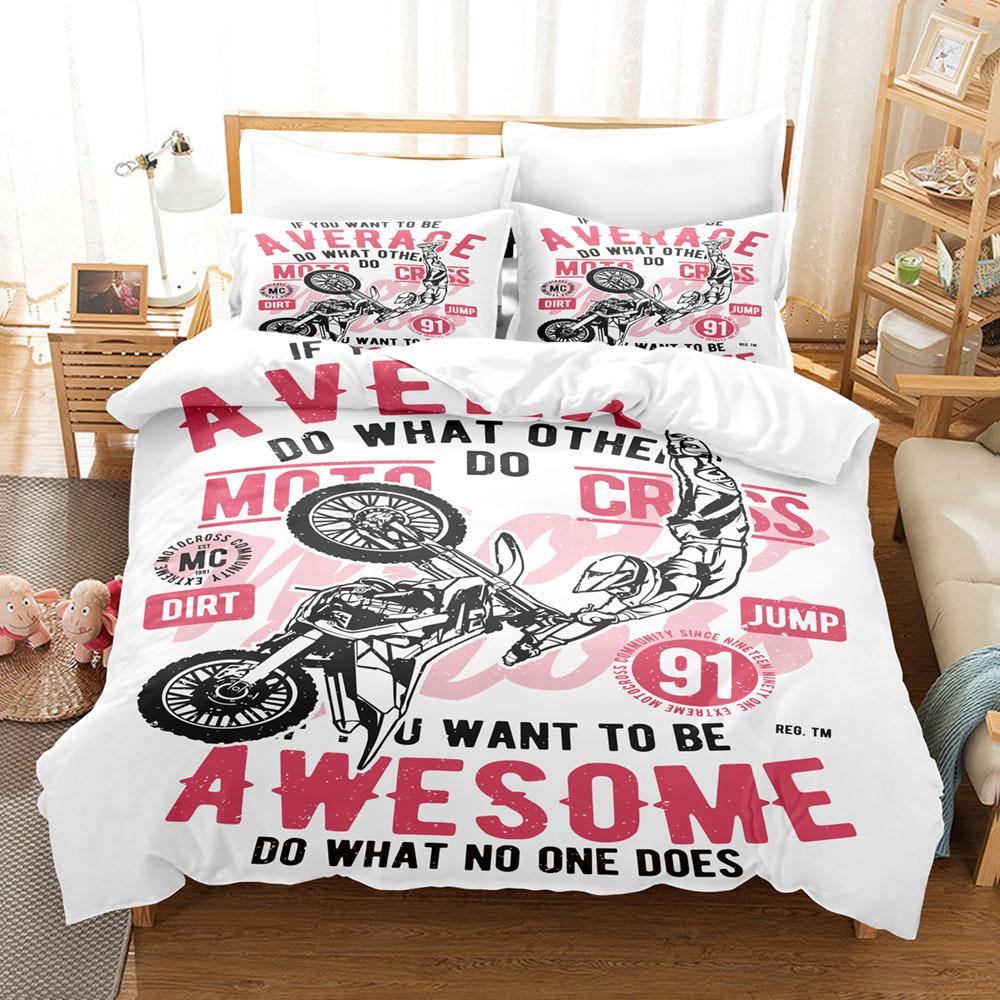 Vintage Harley Serie Neue Bettwäsche Studentenwohnheim Dreiteiliges Set