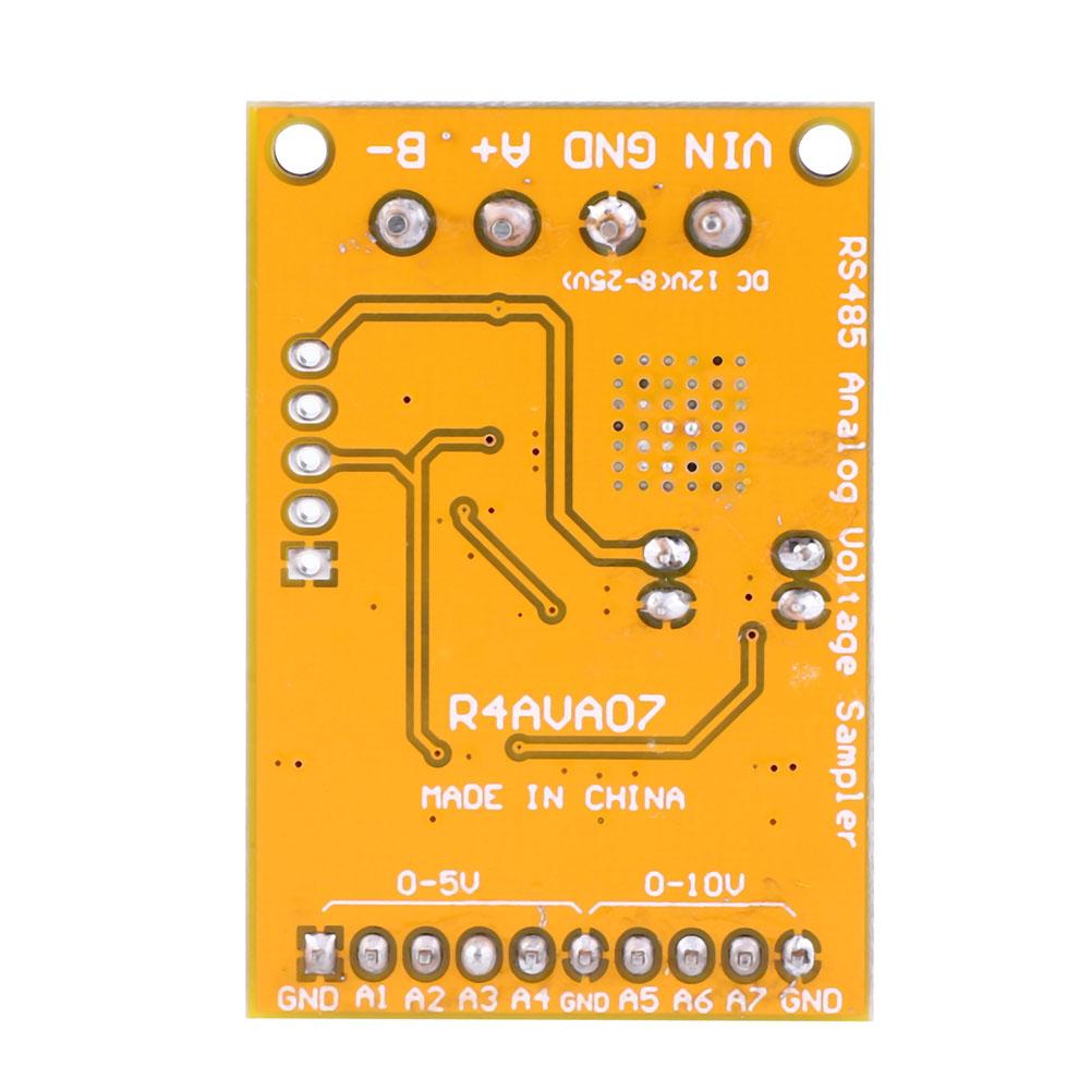 R4AVA07 7 Channel RS485 Voltage Analog Collector ADC Modbus RTU 03 06 Function Code