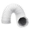 Universal Portable Air Conditioner Exhaust Hose Tube Window Pipe Interface Aluminum Foil 5.9"x71"  White+Silver