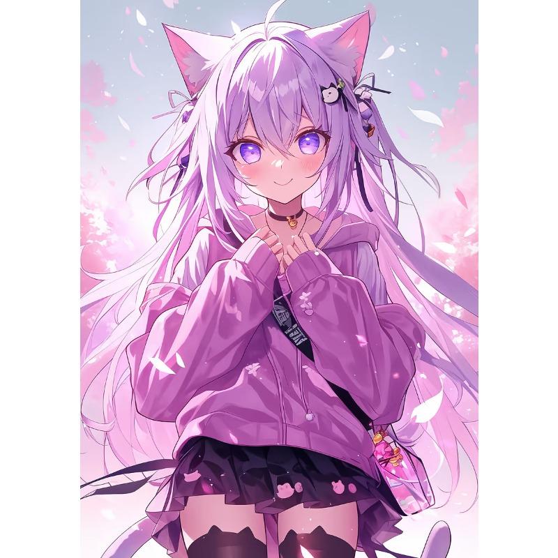 Sexy And Cute Sweet Cat Young Girl Anime Portrait Art Poster Canvas Printing Living Room Bedroom Home Wall Decoration Painting