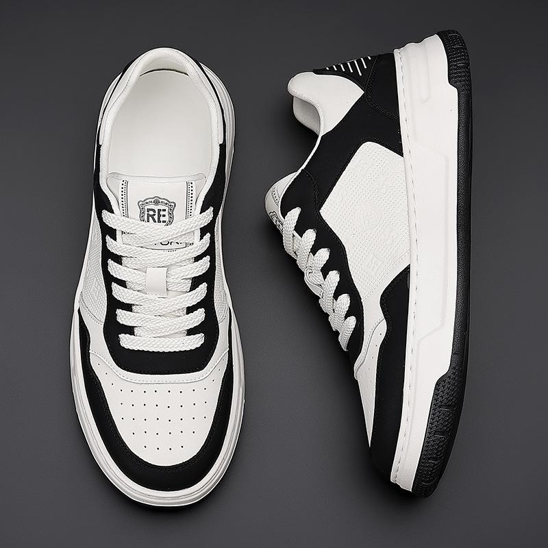 Men's shoes 2025 autumn casual trend fashion sports board shoes men's black and white men's low-top leather shoes 2025