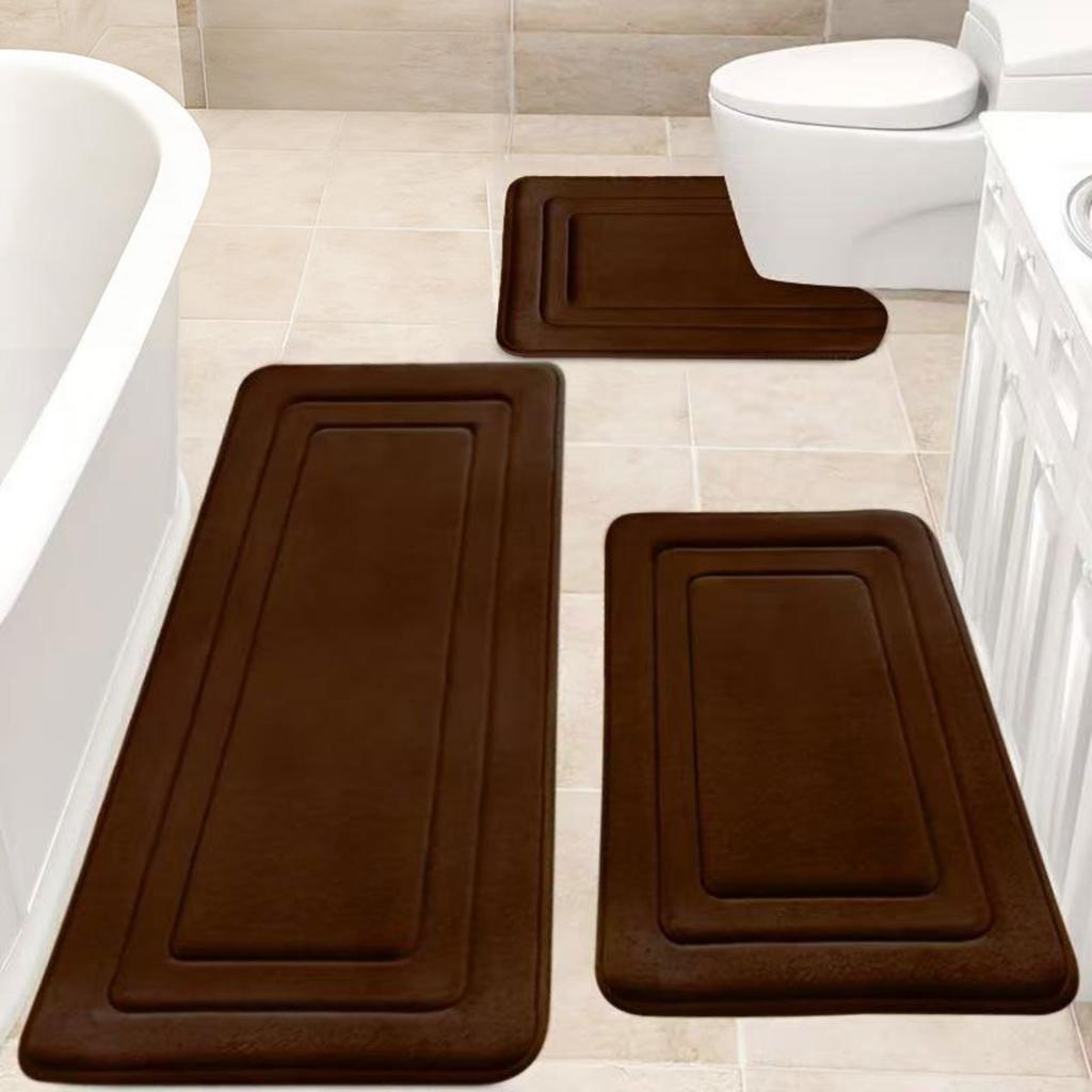 3 Pieces/ Ultra-absorbent Bath Mat, Anti-slip Bathroom Rug, Ultra-soft and Comfortable Premium Bath Towel, Bathroom Decoration, Home Decor Rug