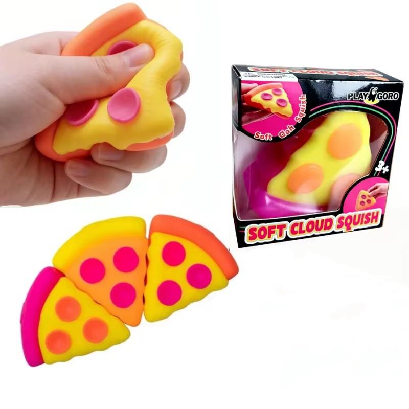 Schylling Needoh Pizza Sensorischer Fidget Würfel Stressabbau Quetschspielzeug Fokus Entspannungsspielzeug für Erwachsene Kinder Jugendliche Kreatives Geschenk