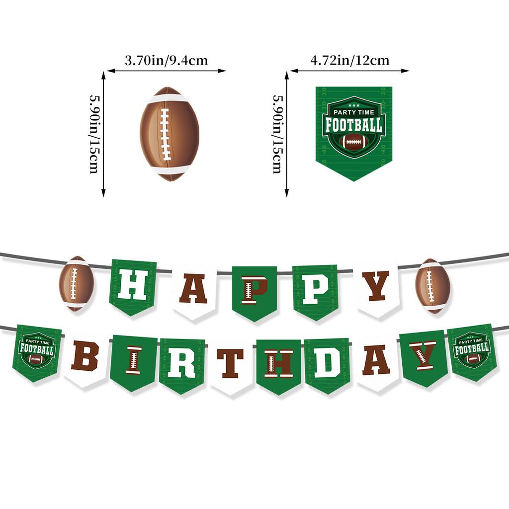 American Football Party Birthday Decoration Super Bowl Football Flag Latte Honeycomb Ornament Set