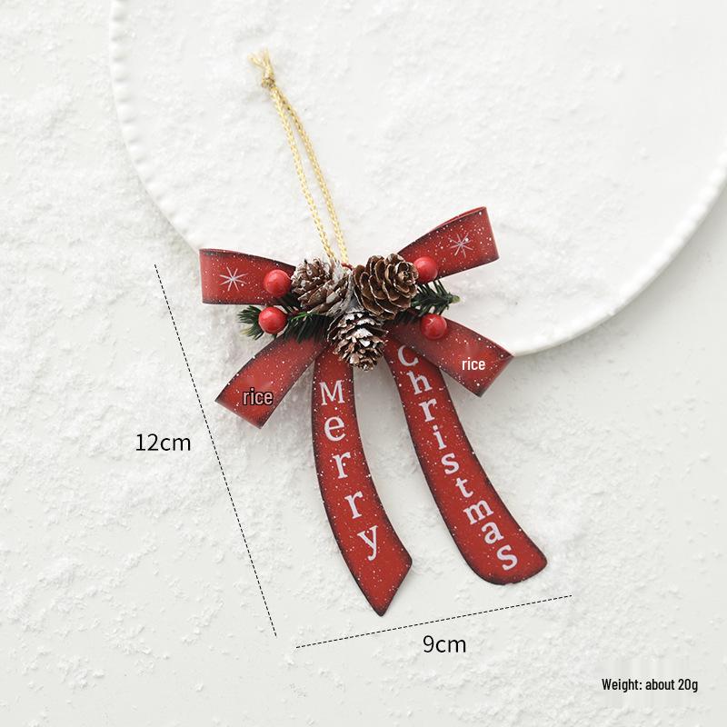 New Iron Art Snowflake Bow Christmas Tree Pendant Decoration