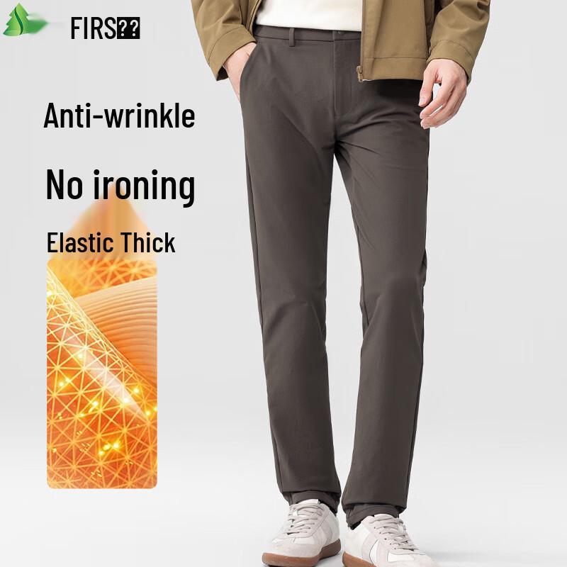 

FIRS Men s Anti-Wrinkle Thick Straight Casual Pants 32