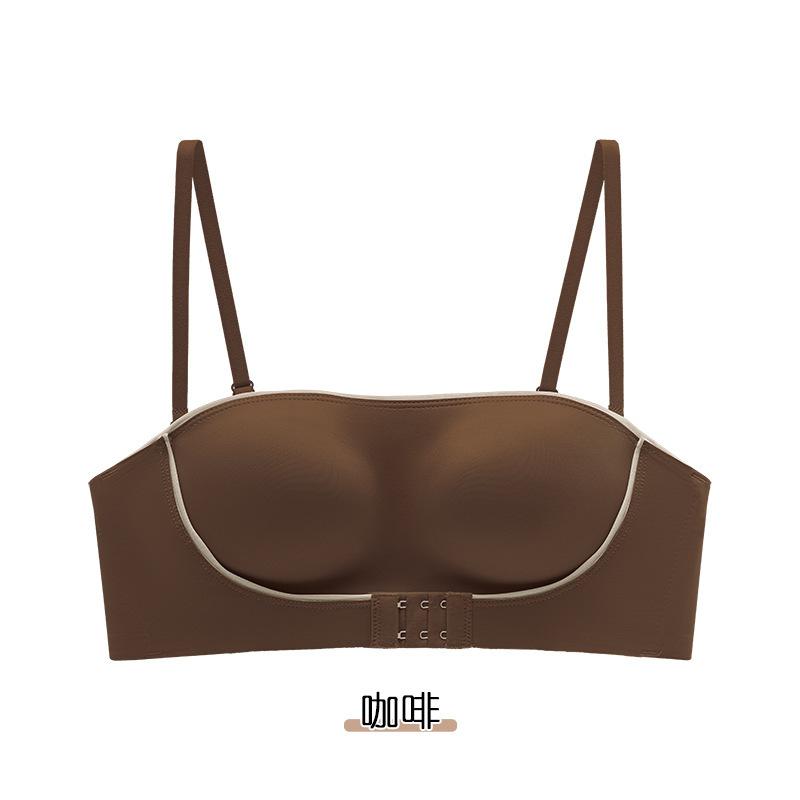 Original strapless underwear non-slip gathering small chest front buckle anti-sagging tube top anti-light bra