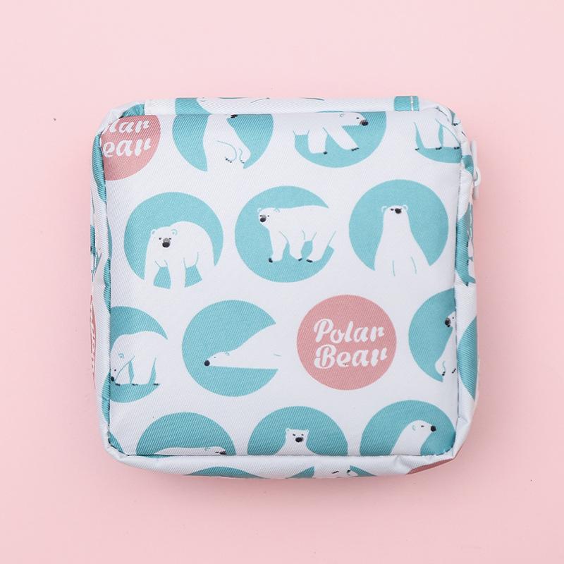 Women Travel Small Cosmetic Bag Girl Lipstick Make Up Bag Beautician Sanitary Pad Bag Case for Daily Necessities Storage Bags