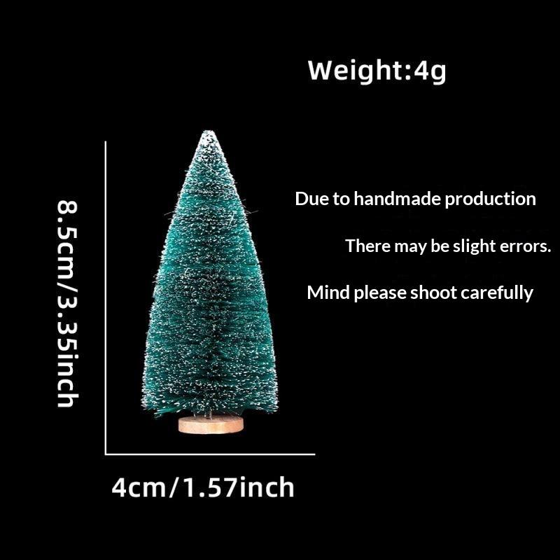 Mini Artificial Christmas Trees With Snow Frosted Finish Wooden Bases For Tabletop Decor Holiday Party Home Diy Crafts