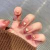 Valentinstag Falsche Nägel Kurz Press-On Nägel Quadratisch Rot Vollabdeckung Klebenägel Valentinstag Herzförmige Nägel Mit Niedlichen Designs Extra Kurz Mit 2ml Kleber