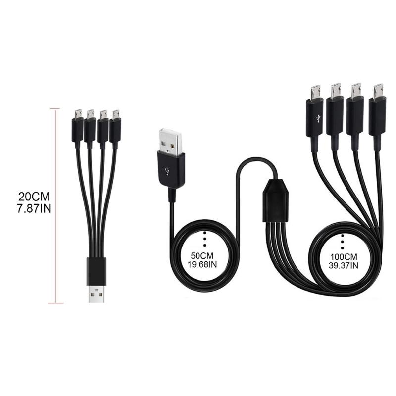 150cm 4 Port Micro USB to USB Splitter Charging Cable For Huawei Samsung Xiaomi Smartphone Tablet