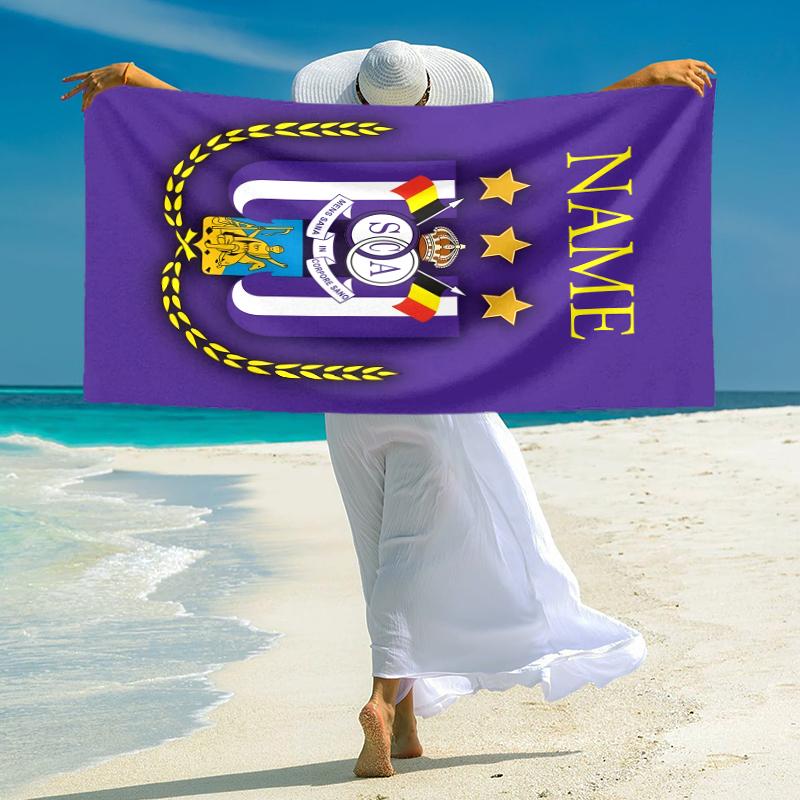 Personalized Royal Soccer Team Crest Beach Towel Microfiber Beach Towel Thin Absorbent for Beach Swimming Yoga Bath Sports. 0910123