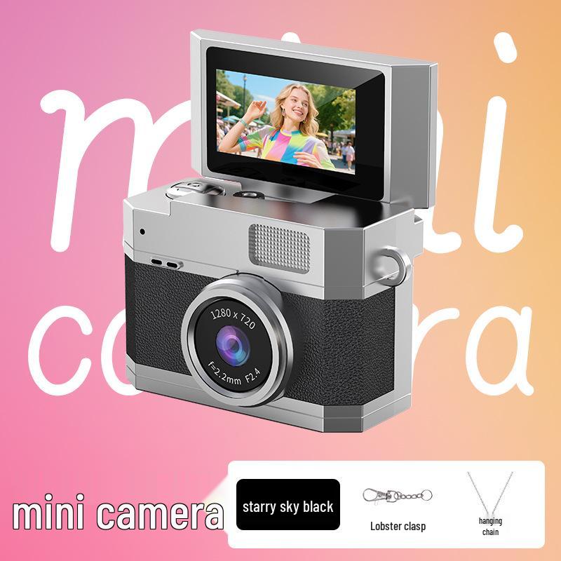 Retro Mini Flip Screen Dual Camera – Portable Entry-Level Student Pendant Camera