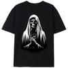 Gothic Praying Nun Skull T-Shirt | Praying Skeleton Graphic | Dark Art Graphic Tee for Men & Women | Edgy Subculture Streetwear Top