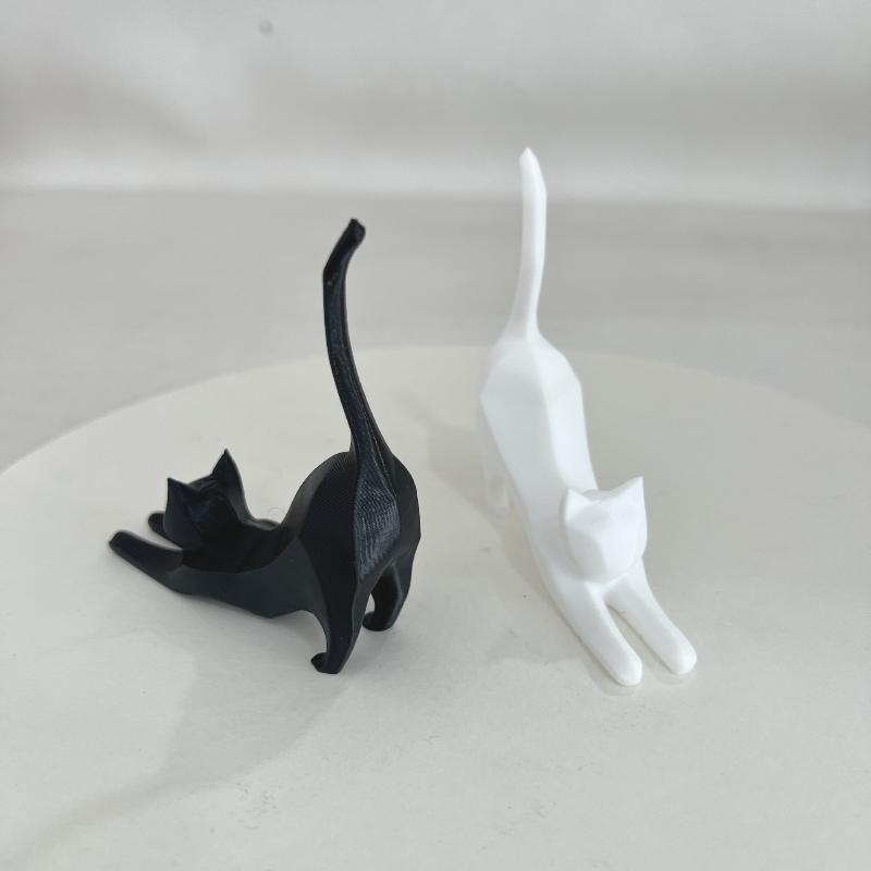 1Pcs Handcrafted Cat Pet Sculpture Cute Cat Desktop Decoration 3D Printed Simulation Ornament For Party Home