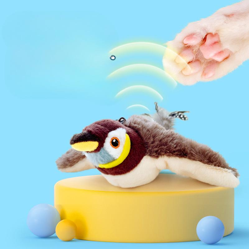 Pluszowa zabawka akumulatorowa Flapper Bird elektryczna zabawka dla kota dla psa samodzielna symulacja kraba huśtający się ptak