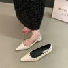 Fashion Flat Shoes for Women 2025 Spring and Autumn New Pointed Rivet New Black Plus Size Women's Shoes 41 42 43 Zapatillas Mujer
