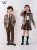 Children's British Academy Style Plaid School Uniform Set - Spring & Autumn