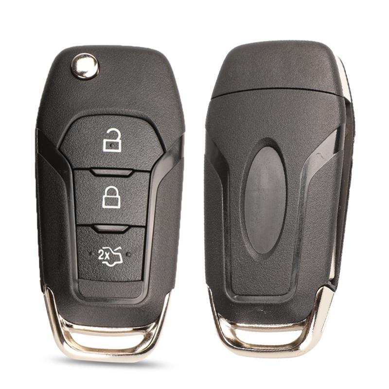 jingyuqin 10pcs/lot 2/3/4 Buttons Flip Folding Remote Car Key Shell Case for Ford Fusion Edge Explorer 2013-2015 HU101 blade