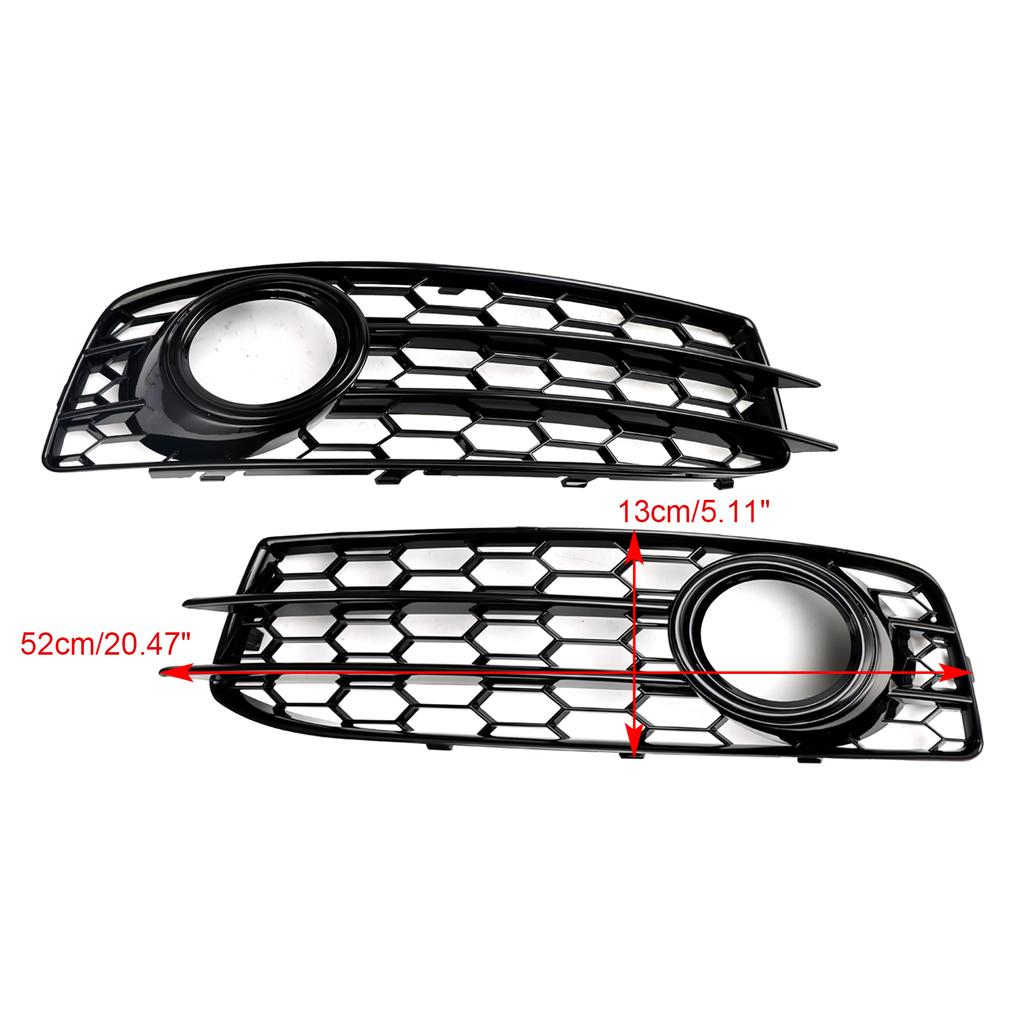 Honeycomb Front Bumper Fog Light Grill Cover 8P0807682 8P0807681 Fit for A3 8P S-Line 2009-2012
