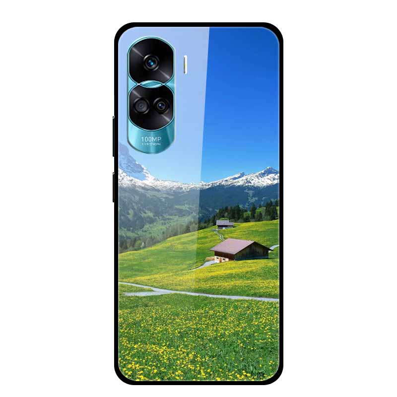 For Honor 90 Lite Case Honor90 Pro 5G Wolf Cats Tempered Glass Hard Covers for HuaWei HONOR 90 Pro 90Lite Protective Luxury Capa