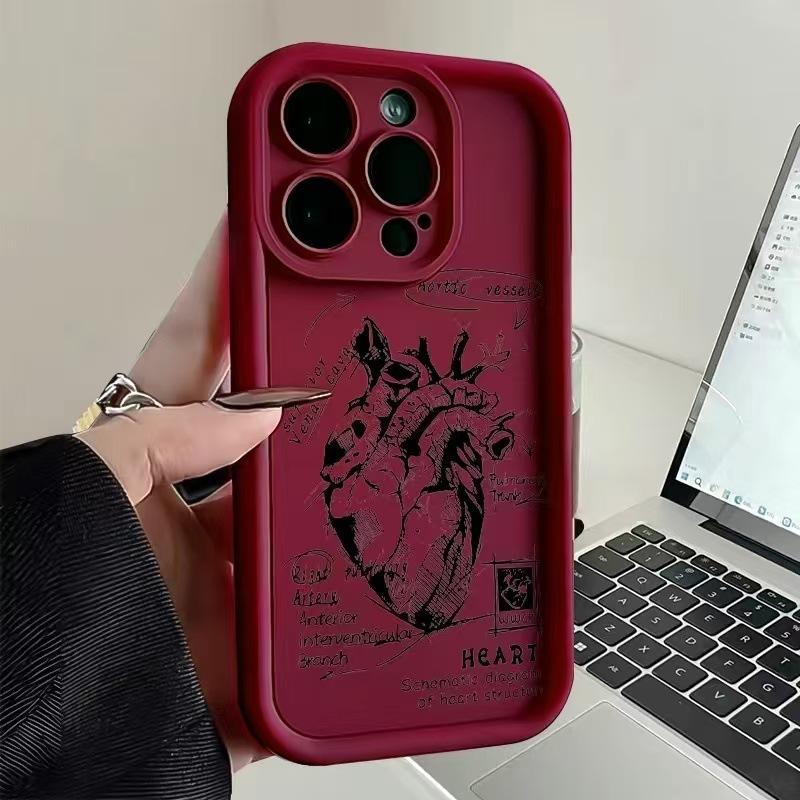 Heart Applicable Iphone17promax Mobile Phone Case Apple 15 Anti-drop 14 European and American Style 13 Personality 12 New 16