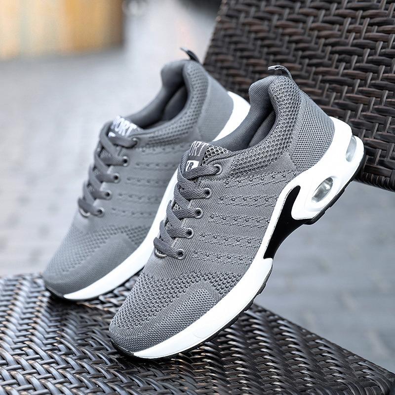 Мужские повседневные кроссовки Breath Lightweight Sneakers Outdoor Mesh Black Running Shoes Jogging Tenis Walking Zapatillas De Deporte 38 серый 1991₽