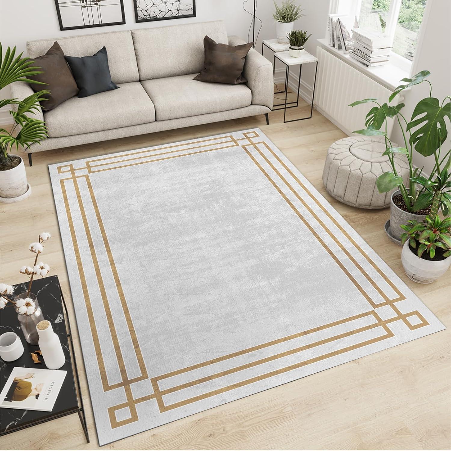 

Area Rug Vintage Abstract Texture Bedroom Mat, Geometric Floor Carpet Machine Washable for Living Room Dining Room Playroom Room 40x60CM