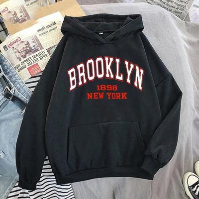 Women Hoodie Brooklyn 2d Print Women Hoodie Casual Oversized Pullover Popular Streetwear Fashion Sweatshirt Trend Couple Clothing