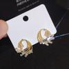 Trendy Girl Stud Earrings Imitation Zircon Super Fairy Temperament Elegant Luxury Earrings