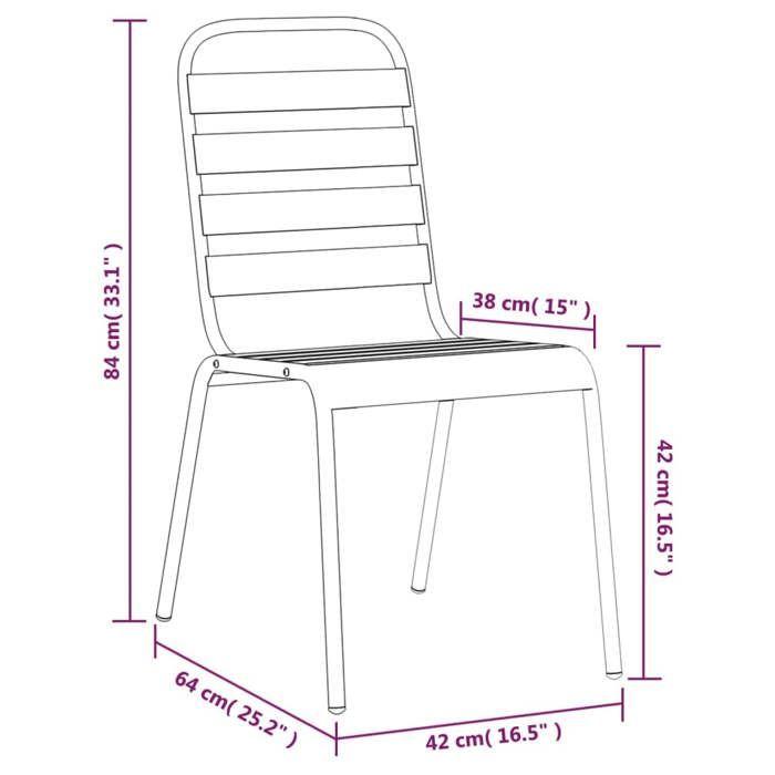 VidaXL Ensemble à manger de jardin 7 pcs anthracite acier, ensemble de salle à manger, ensemble de salle à manger 3187990