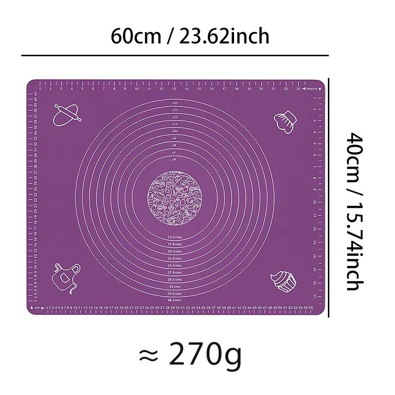 Silicone Pastry Baking Mat Non Stick Cookie Bread Rolling Mats Kneading Kitchen Cooking Board Pad for Pie Pizza Cookies Fondant