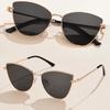 Fashion Oversized Vintage Cat Eye Sunglasses Women Trending Driving Eyewear Sun Shades Metal Frame Street Sunglasses