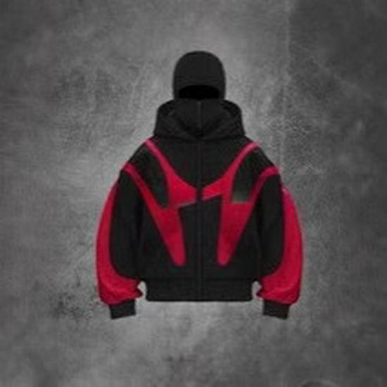 2025 American Trendy Double-Hooded Bandit Zip-Up Cardigan Sweatshirt - Couple Style, Windproof, High Street Outerwear.