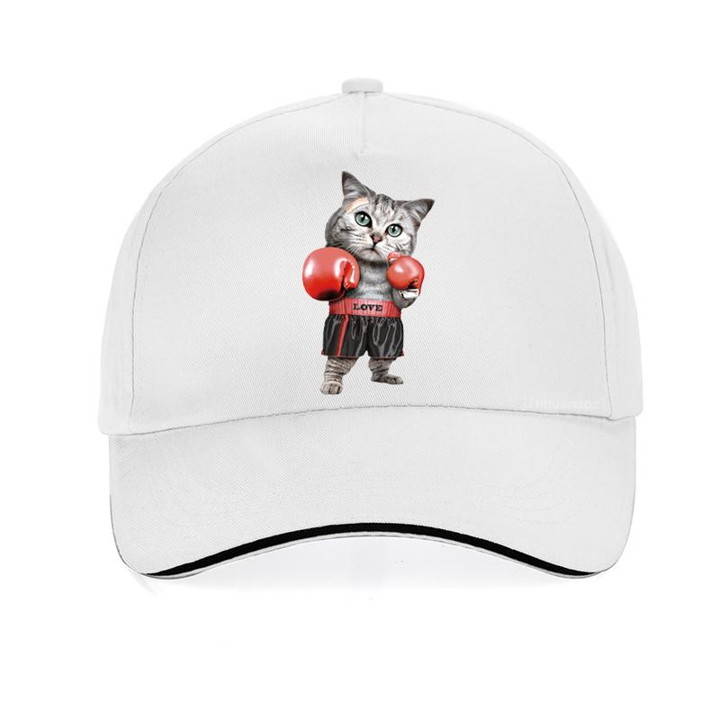 Summer Fun Men Women Baseball Cap Cool Boxing Cat 3D Print Dad Hat Boxing Gloves Cat Funy Hip Hop Cap Casual Outdoor Sports Cap