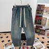 American Retro Jeans Men's Spring and Autumn New Loose Straight Men's Clothing High Street Washed Tide Brand Casual Long Pants