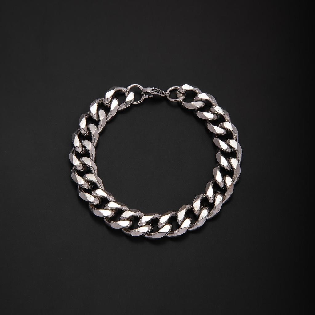 Stainless Steel Cuban Chain Men's Bracelet - Versatile Hip Hop Style