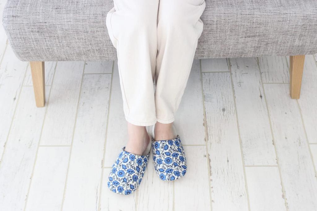 DDintex FLORET LONDON Slippers Astel Reese Sizes 02, Navy, 23-25cm [Liberty Print]