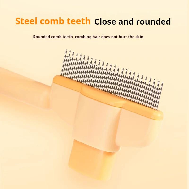 Dual-Purpose Comb for Cats Floating Teeth Hair Remover Brush with Needle Design for Pet Grooming Tool for Long/Short Fur