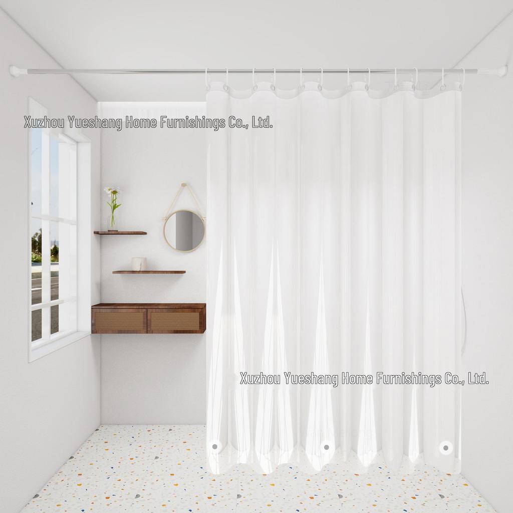 PEVA Waterproof Anti-Mold Transparent Bathroom Shower Curtain with Magnets