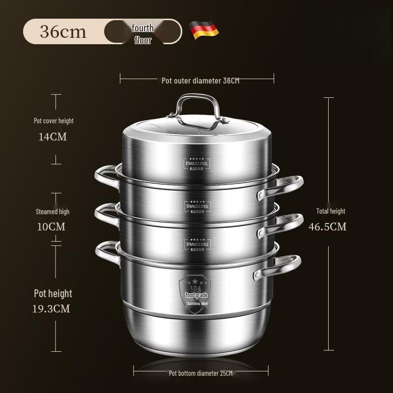 Thickened Stainless Steel Steamer Pot