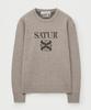 Seteo Basic Logo Jacquard Crew Neck Knit Beige